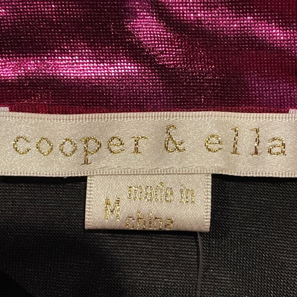 New Cooper & Ella Fuchsia Liquid Shine Women's Shirt Medium Metallic Party NWT - Picture 14 of 16